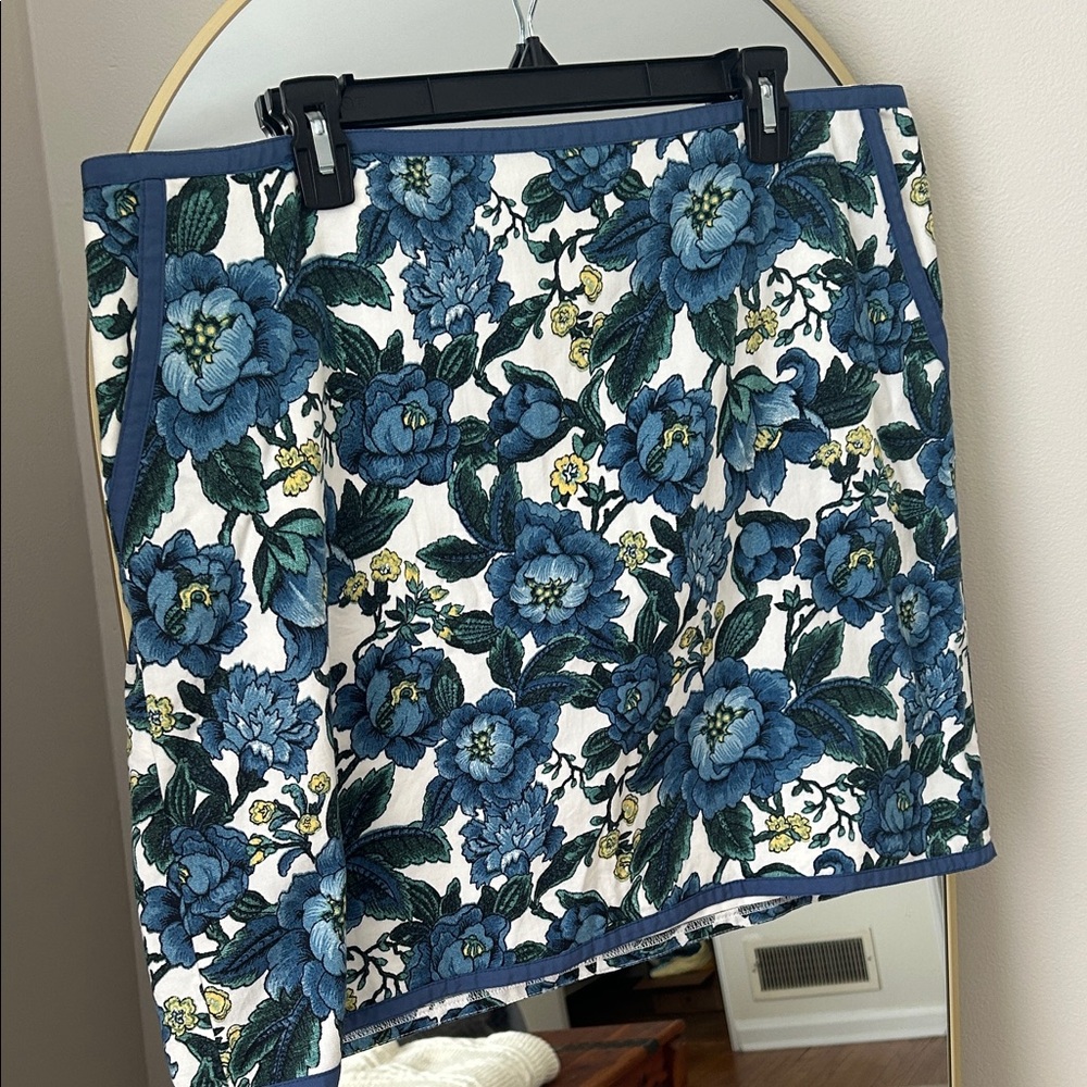LOFT Blue Floral Mini Skirt